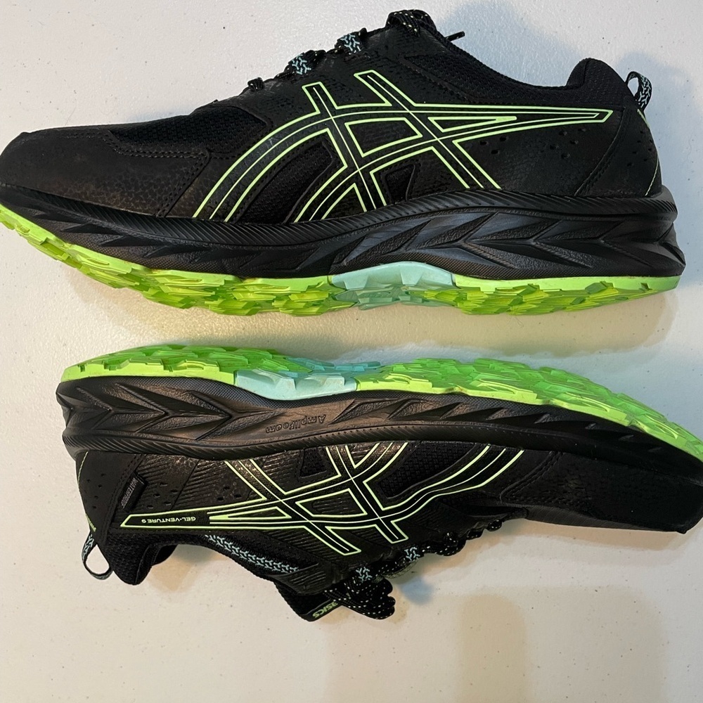 Asics Black and Neon Green Athletic Size 12 Shoes SB-BB - Picture 10 of 12